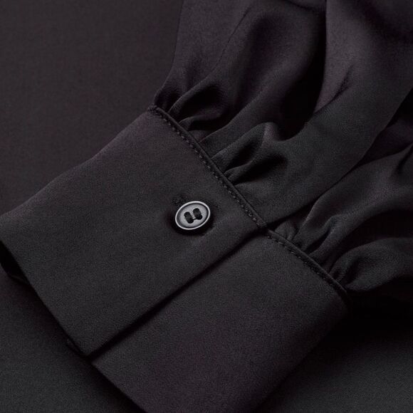 Black silky long sleeve dress - Picture 10 of 11